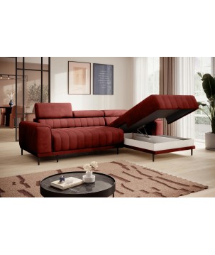 Narożnik CALDO S/MINI Prawostronny z funkcją spania wolnostojąca w tkaninie RUN AGAIN 55 WERSAL