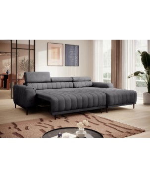 Narożnik CALDO S/MINI Prawostronny z funkcją spania wolnostojąca w tkaninie RUN AGAIN 90 WERSAL