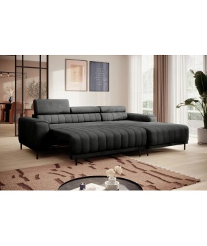 Narożnik CALDO S/MINI Prawostronny z funkcją spania wolnostojąca w tkaninie RUN AGAIN 92 WERSAL