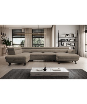 Narożnik RAVEN XL wolnostojący z funkcją spania tkanina Artico 37433 Beżowy WERSAL