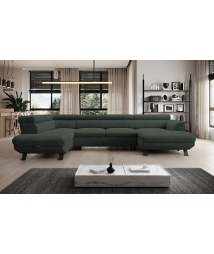 Narożnik RAVEN XL wolnostojący z funkcją spania tkanina Artico 37437 Leśny WERSAL