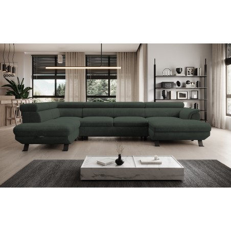 Narożnik RAVEN XL wolnostojący z funkcją spania tkanina Artico 37437 Leśny WERSAL