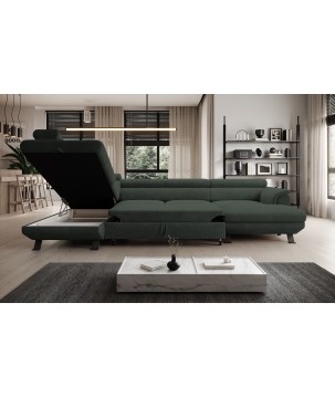 Narożnik RAVEN XL wolnostojący z funkcją spania tkanina Artico 37437 Leśny WERSAL