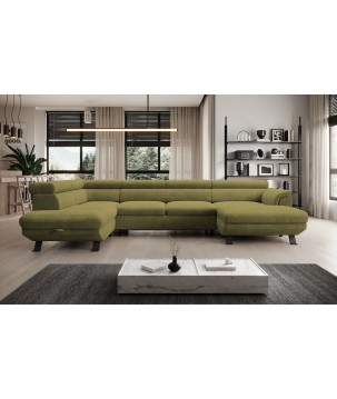 Narożnik RAVEN XL wolnostojący z funkcją spania tkanina Artico 37436 Mostaza WERSAL