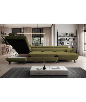 Narożnik RAVEN XL wolnostojący z funkcją spania tkanina Artico 37436 Mostaza WERSAL