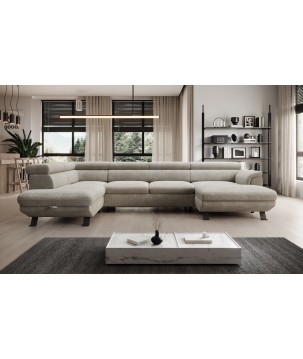 Narożnik RAVEN XL wolnostojący z funkcją spania tkanina Artico 37431 Nata WERSAL