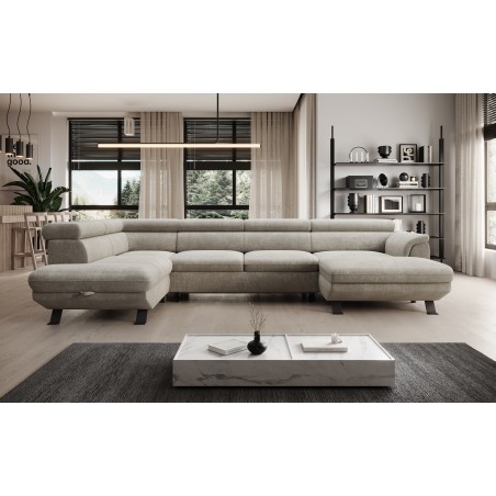 Narożnik RAVEN XL wolnostojący z funkcją spania tkanina Artico 37431 Nata WERSAL