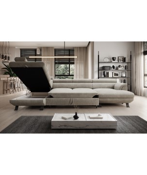 Narożnik RAVEN XL wolnostojący z funkcją spania tkanina Artico 37431 Nata WERSAL