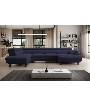 Narożnik RAVEN XL wolnostojący z funkcją spania tkanina Artico 37438 Morski WERSAL