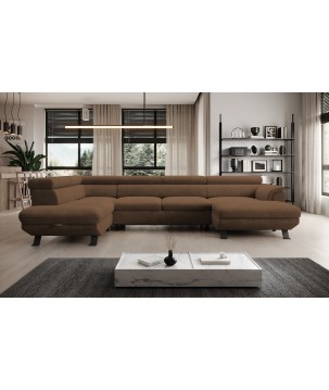 Narożnik RAVEN XL wolnostojący z funkcją spania tkanina Artico 37435 Rdzawy WERSAL