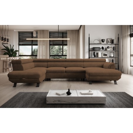 Narożnik RAVEN XL wolnostojący z funkcją spania tkanina Artico 37435 Rdzawy WERSAL