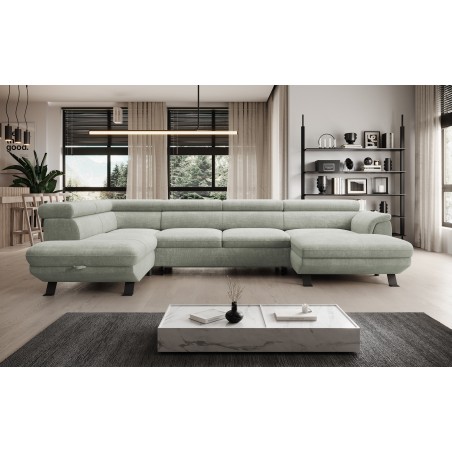 Narożnik RAVEN XL wolnostojący z funkcją spania tkanina Artico 37432 Piaskowy WERSAL