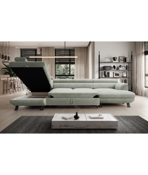 Narożnik RAVEN XL wolnostojący z funkcją spania tkanina Artico 37432 Piaskowy WERSAL