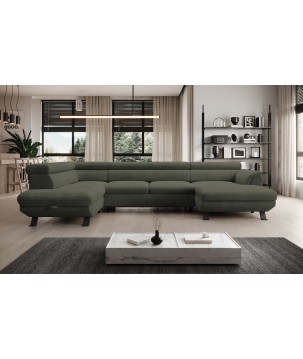 Narożnik RAVEN XL wolnostojący z funkcją spania tkanina Artico 37434 Szary WERSAL