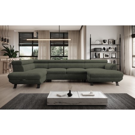 Narożnik RAVEN XL wolnostojący z funkcją spania tkanina Artico 37434 Szary WERSAL