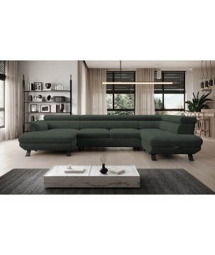 Narożnik RAVEN XL wolnostojący z funkcją spania tkanina Artico 37437 Leśny WERSAL