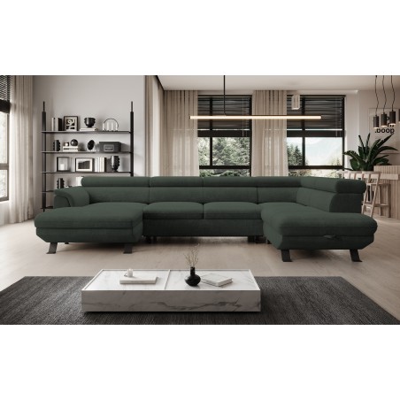 Narożnik RAVEN XL wolnostojący z funkcją spania tkanina Artico 37437 Leśny WERSAL