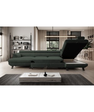 Narożnik RAVEN XL wolnostojący z funkcją spania tkanina Artico 37437 Leśny WERSAL