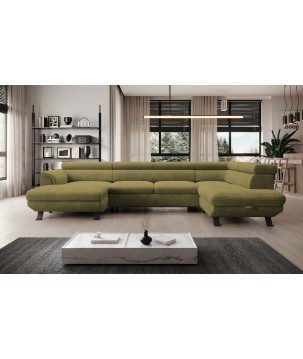 Narożnik RAVEN XL wolnostojący z funkcją spania tkanina Artico 37436 Mostaza WERSAL