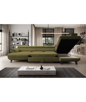 Narożnik RAVEN XL wolnostojący z funkcją spania tkanina Artico 37436 Mostaza WERSAL