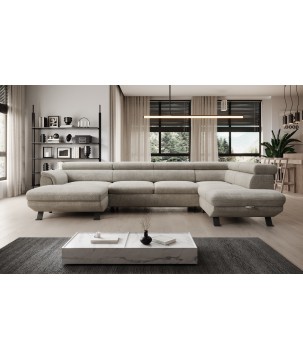 Narożnik RAVEN XL wolnostojący z funkcją spania tkanina Artico 37431 Nata WERSAL