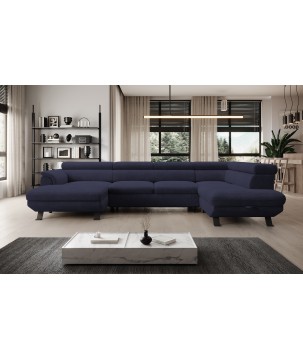 Narożnik RAVEN XL wolnostojący z funkcją spania tkanina Artico 37438 Morski WERSAL