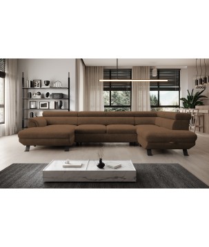 Narożnik RAVEN XL wolnostojący z funkcją spania tkanina Artico 37435 Rdzawy WERSAL