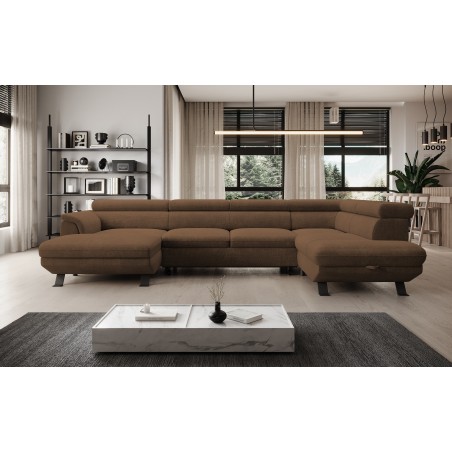 Narożnik RAVEN XL wolnostojący z funkcją spania tkanina Artico 37435 Rdzawy WERSAL