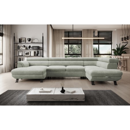 Narożnik RAVEN XL wolnostojący z funkcją spania tkanina Artico 37432 Piaskowy WERSAL