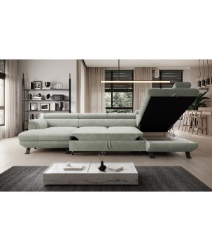 Narożnik RAVEN XL wolnostojący z funkcją spania tkanina Artico 37432 Piaskowy WERSAL