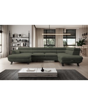 Narożnik RAVEN XL wolnostojący z funkcją spania tkanina Artico 37434 Szary WERSAL