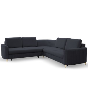 Narożnik LAREN nowoczesna sofa z funkcją spania pojemnik na pościel lewa strona CASTEL 79 251x251x85 cm