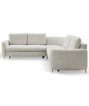 Narożnik LAREN nowoczesna sofa z funkcją spania pojemnik na pościel lewa strona CASTEL 80 251x251x85 cm