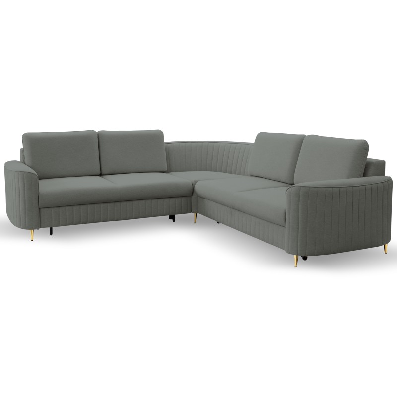 Narożnik LAREN nowoczesna sofa z funkcją spania pojemnik na pościel lewa strona CASTEL 93 251x251x85 cm