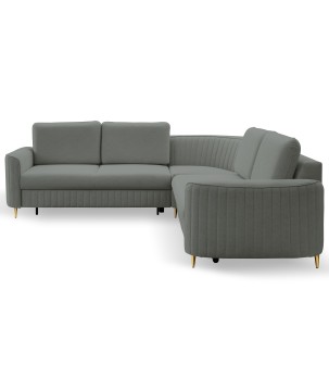 Narożnik LAREN nowoczesna sofa z funkcją spania pojemnik na pościel lewa strona CASTEL 93 251x251x85 cm