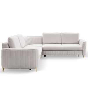 Narożnik LAREN nowoczesna sofa z funkcją spania pojemnik na pościel prawa strona CASTEL 04 251x251x85 cm