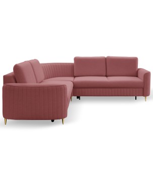 Narożnik LAREN nowoczesna sofa z funkcją spania pojemnik na pościel prawa strona CASTEL 59 251x251x85 cm
