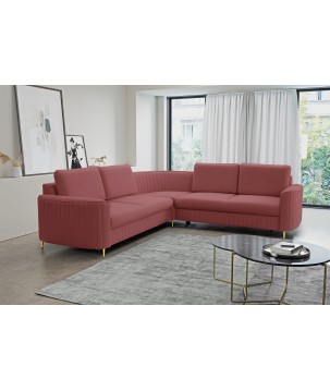 Narożnik LAREN nowoczesna sofa z funkcją spania pojemnik na pościel prawa strona CASTEL 59 251x251x85 cm