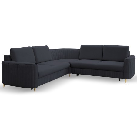 Narożnik LAREN nowoczesna sofa z funkcją spania pojemnik na pościel prawa strona CASTEL 79 251x251x85 cm