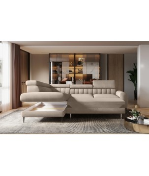 Narożnik NAVAS L z funkcją spania tkanina Promocyjna CURIO 11 WERSAL