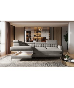 Narożnik NAVAS L z funkcją spania tkanina Promocyjna CURIO 83 WERSAL