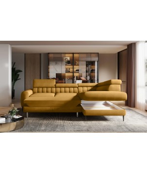 Narożnik NAVAS L z funkcją spania tkanina Promocyjna CURIO 48 WERSAL