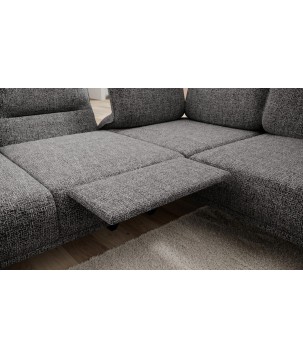 Narożnik STORM XL układ U Lewostronny z funkcją regulacji oparcia i wysuwu podnóżka WERSAL