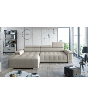 Narożnik CAMPO S z elektryczną regulacją siedziska Lewostronny w tkaninie MEMPHIS 04 WERSAL