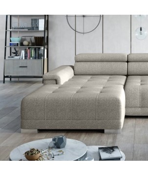 Narożnik CAMPO S z elektryczną regulacją siedziska Lewostronny w tkaninie MEMPHIS 04 WERSAL