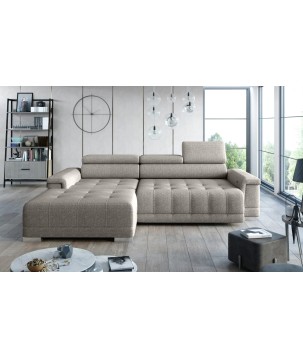 Narożnik CAMPO S z elektryczną regulacją siedziska Lewostronny w tkaninie MEMPHIS 05 WERSAL