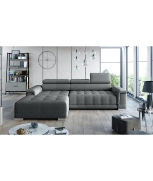 Narożnik CAMPO S z elektryczną regulacją siedziska Lewostronny w tkaninie MEMPHIS 06 WERSAL