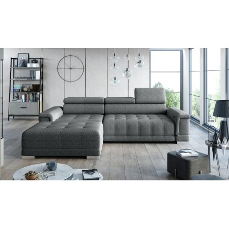 Narożnik CAMPO S z elektryczną regulacją siedziska Lewostronny w tkaninie MEMPHIS 06 WERSAL