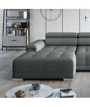 Narożnik CAMPO S z elektryczną regulacją siedziska Lewostronny w tkaninie MEMPHIS 06 WERSAL