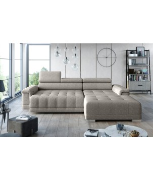 Narożnik CAMPO S z elektryczną regulacją siedziska Prawostronny w tkaninie MEMPHIS 05 WERSAL